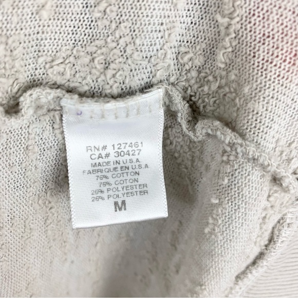 Wildfox Hello Light Grey Terry Burnout Long Sleeve Sweatshirt Medium - Picture 6 of 8